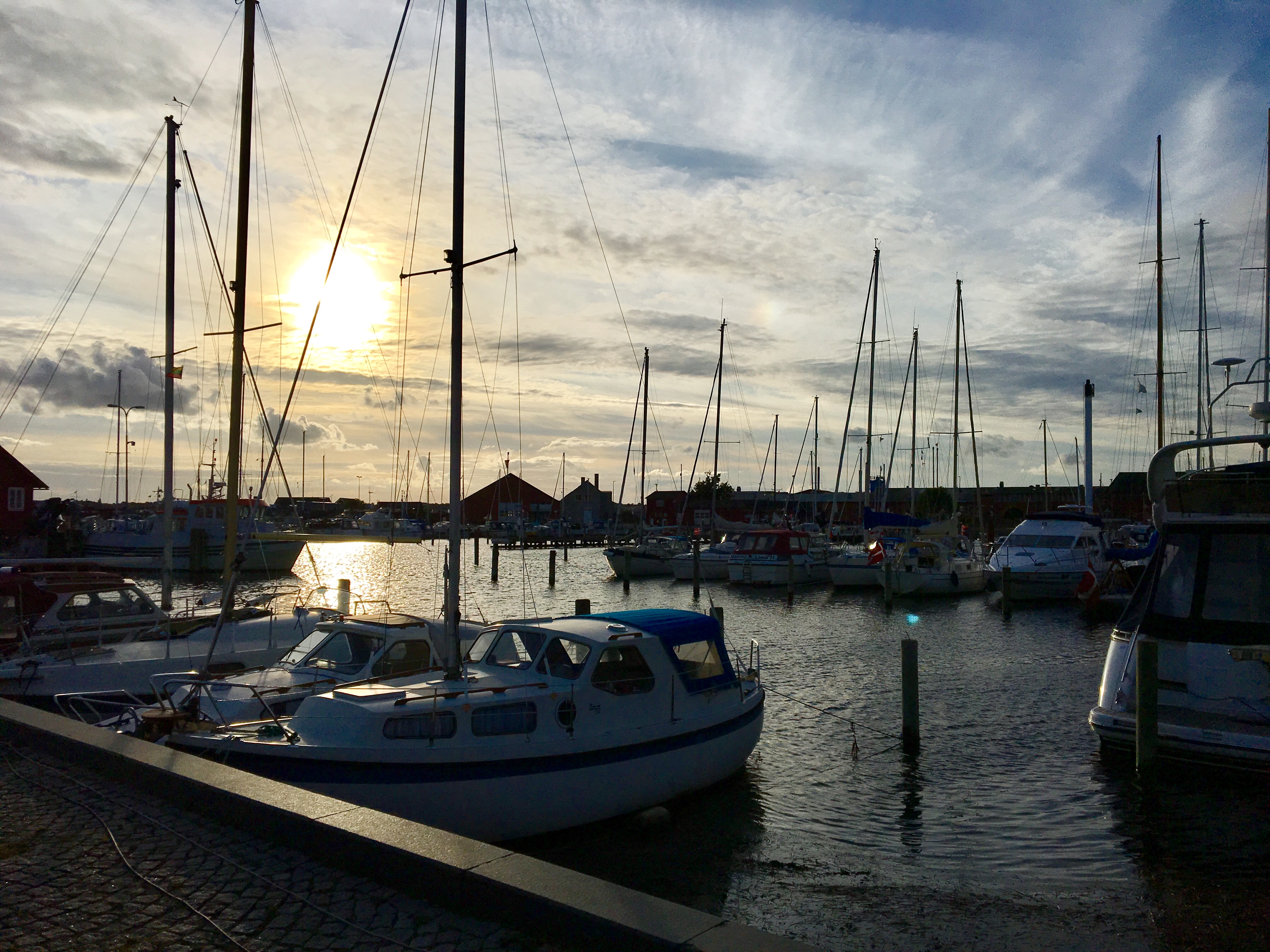 Faarborg Marina at sun set