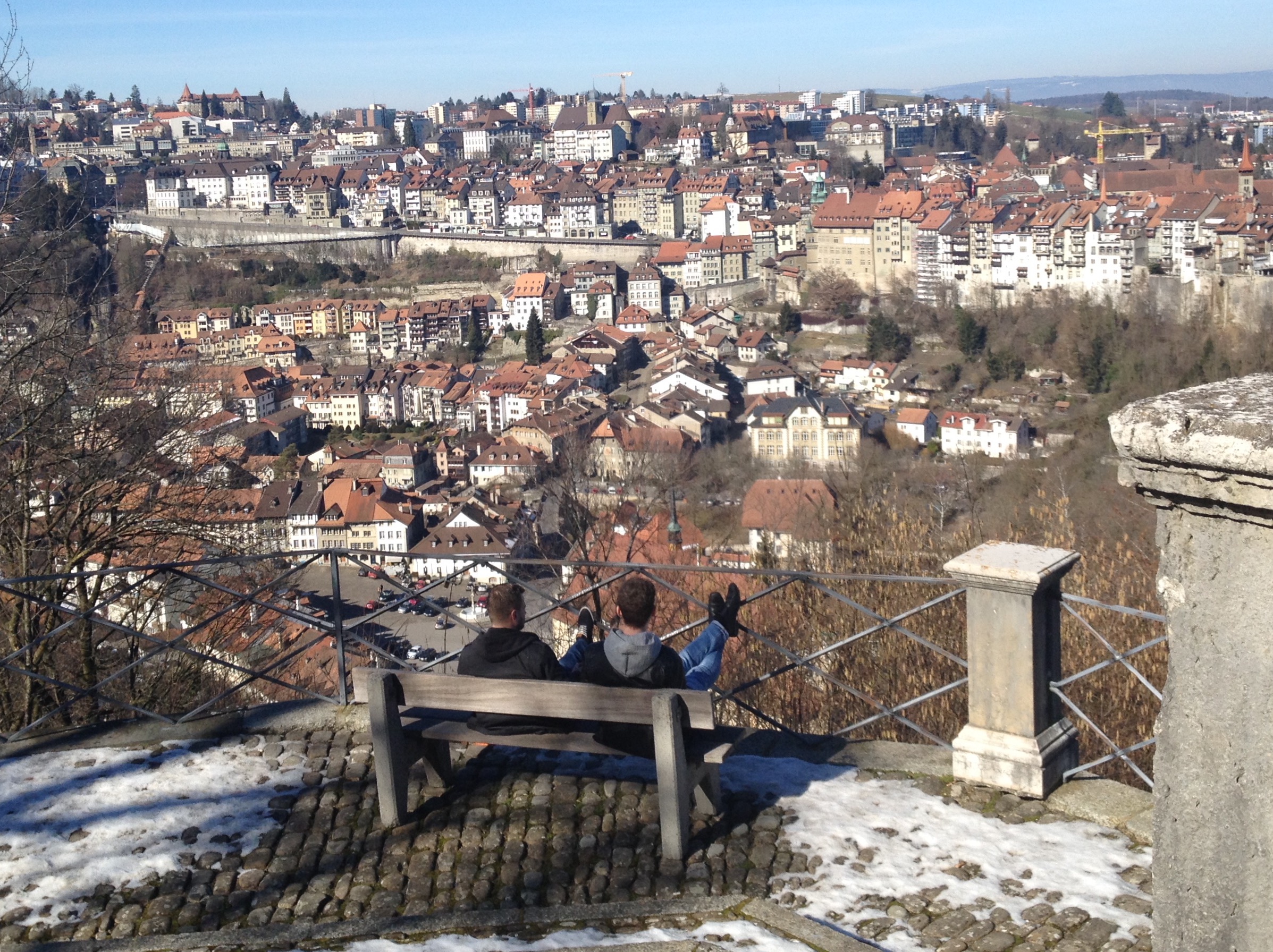 View of Fribourg upper and lower city