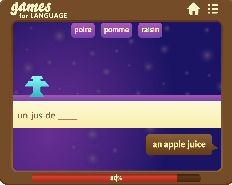 GamesforLanguage French Wordinvaders screenshot