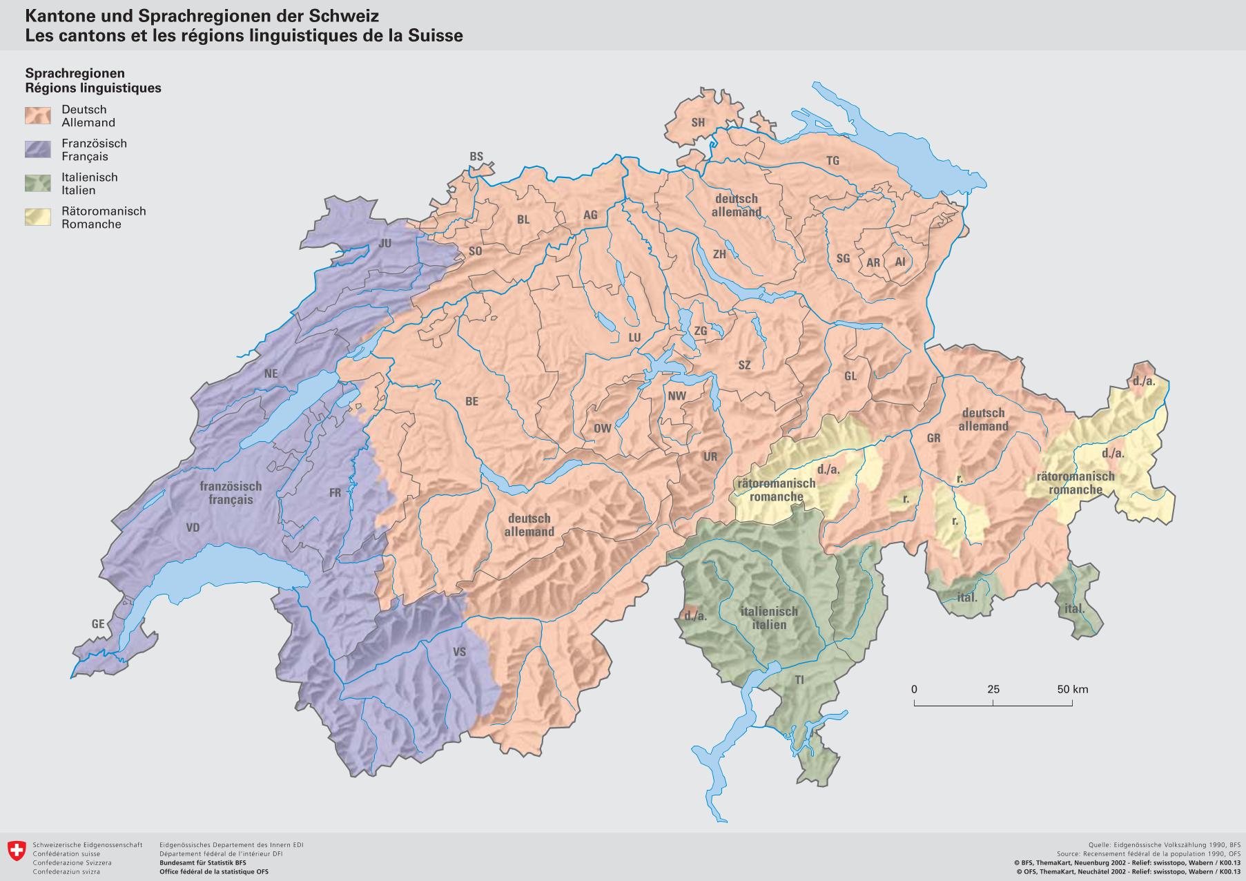 Swiss Language Map