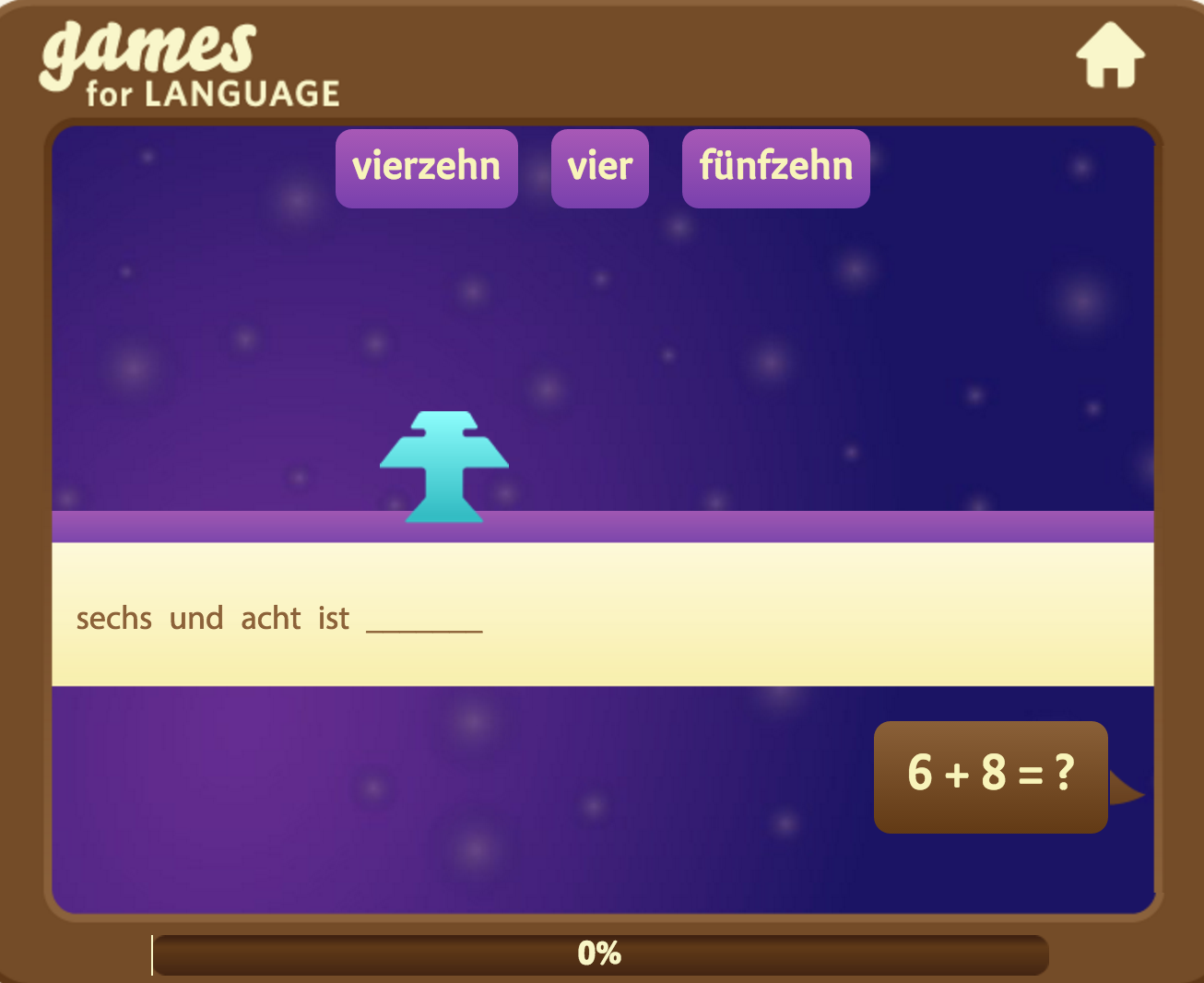 German Numbers Word Invaders Game