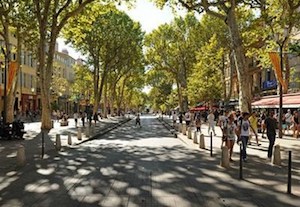 Cours Mirabeau tree-line avenue in Aix-en-Provence