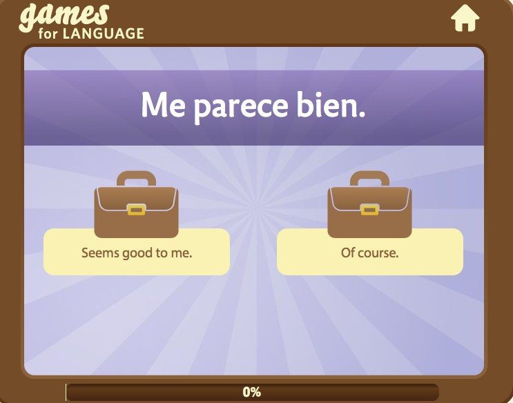 Spanish phrase game - Gamesforlanguage.com