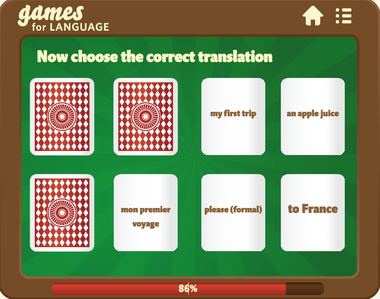 Gamsforlanguage French 1.1 Memory Game screenshot