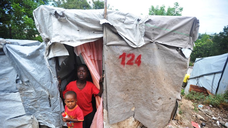 Haiti -earthquake victim camp