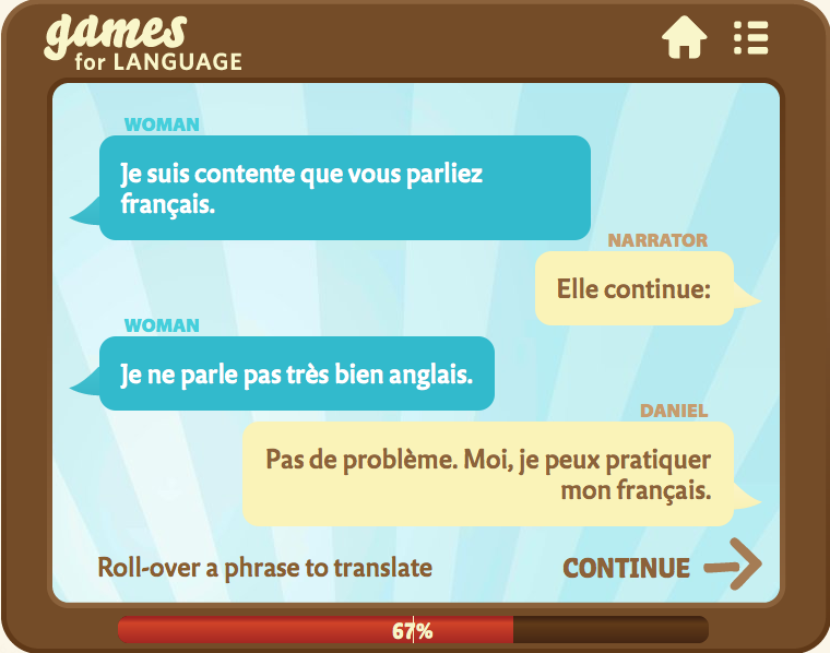 French Dialogue screenshot - Gamesforlanguage.com