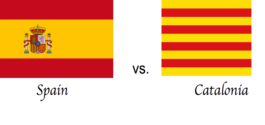 Spain and Catalonia Flags