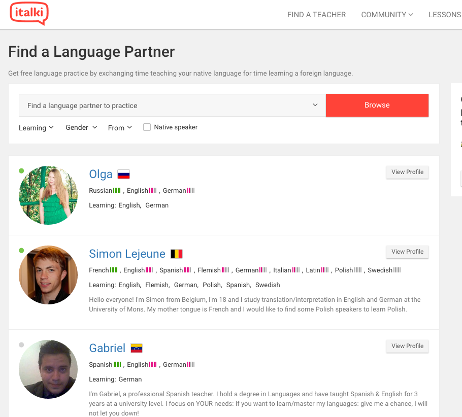 italki - language partners