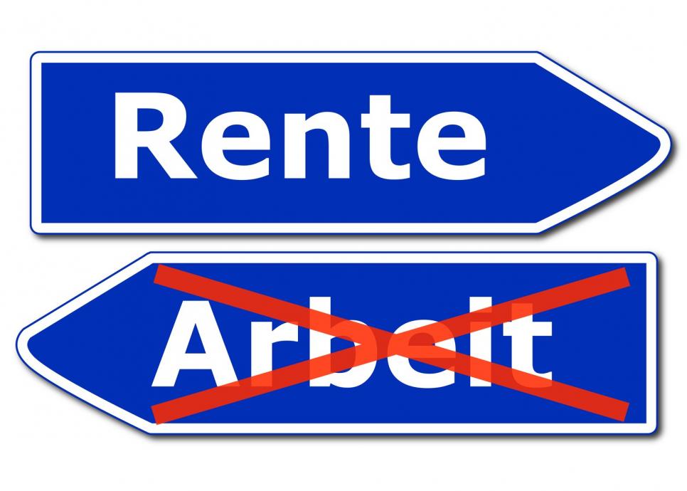 retirement - Rente sign - gamesforlanguage.com