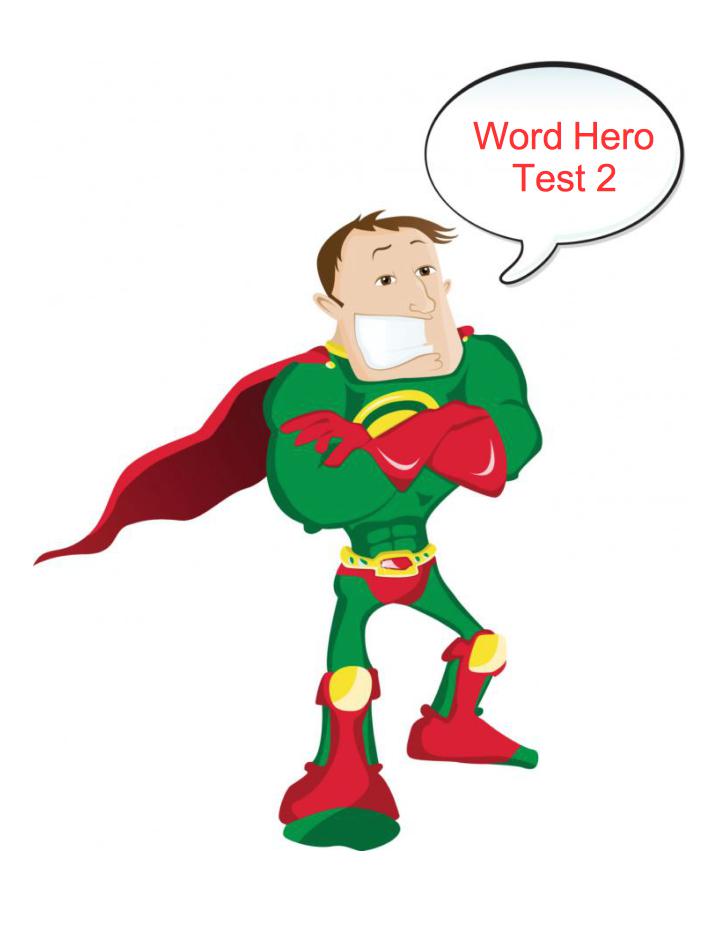 Word Hero - Test 2 - GamesforLanguage.com