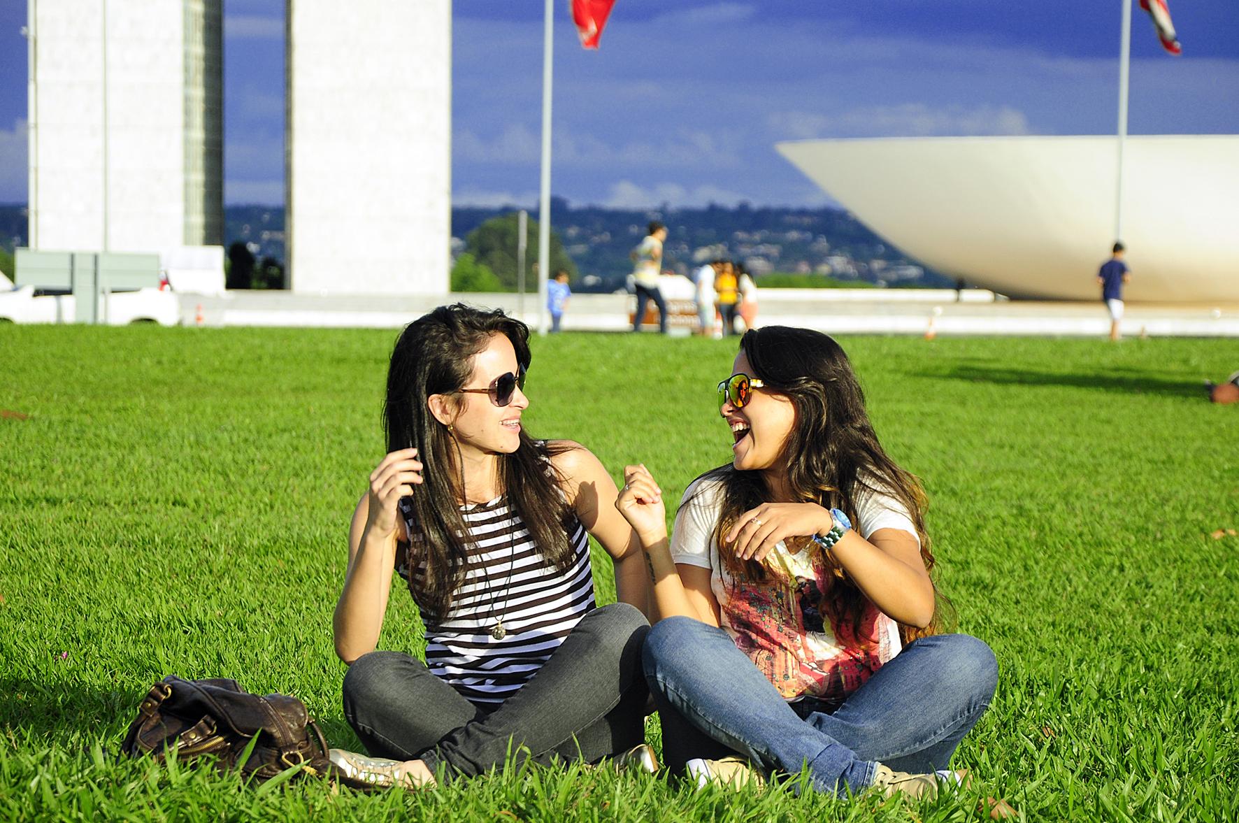 Two woman talking