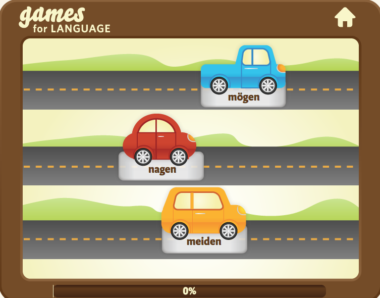 Gamesforlanguage Car Race Game