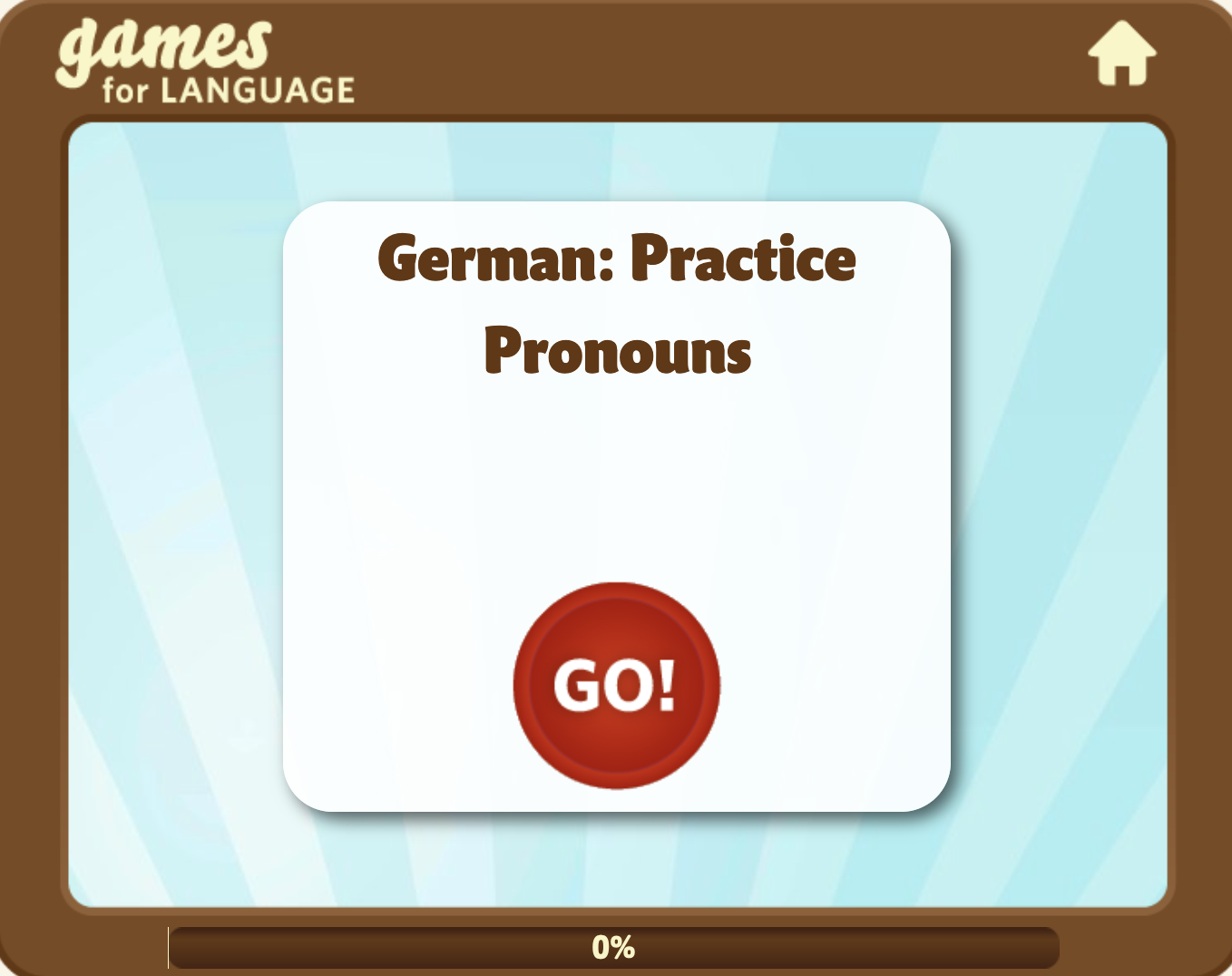 Screenshot of Gamesforlanguage German Pronoun Game