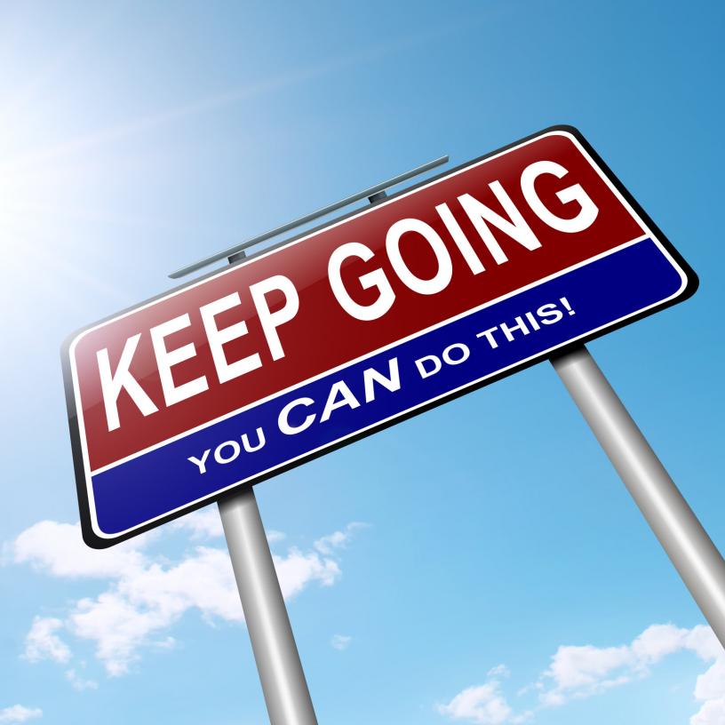 "Keep Going" sign - Gamesforlanguage.com