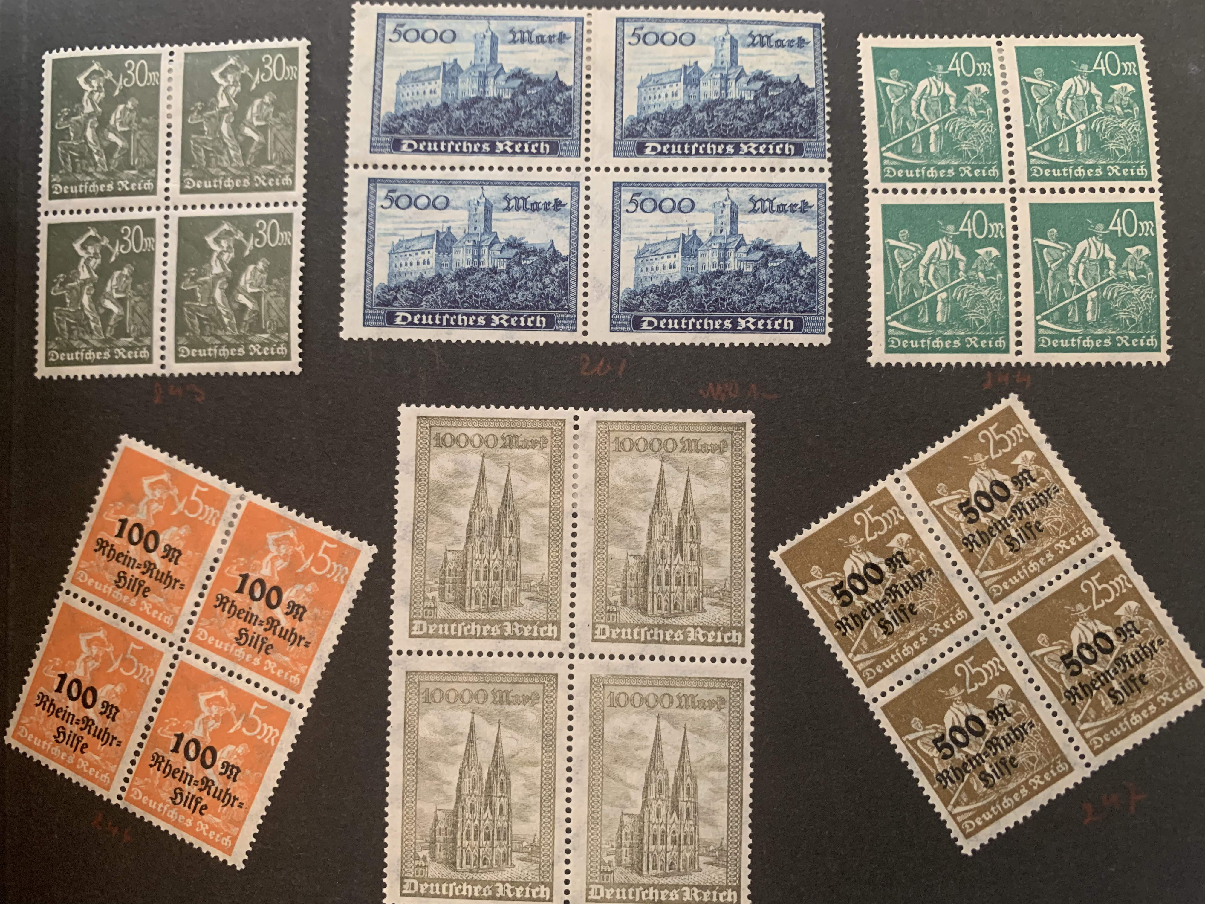 German Ruhrhilfe stamps