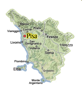 Map of Pisa and surroundings
