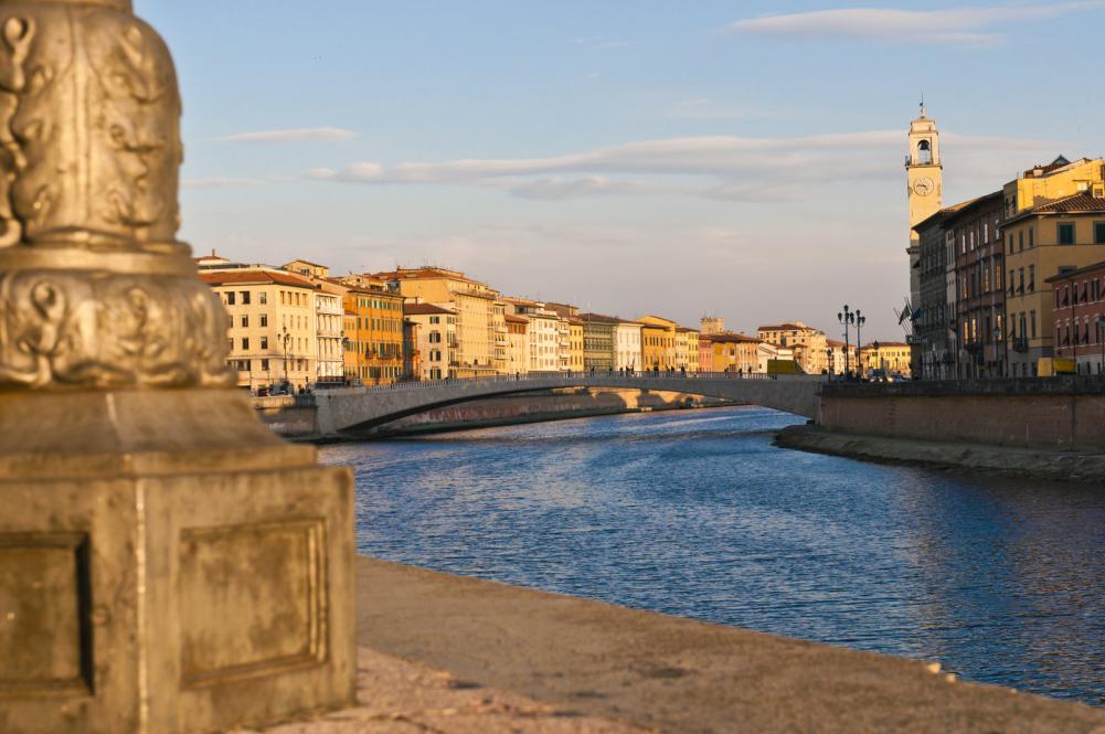 View of Arno  river in late afternoon