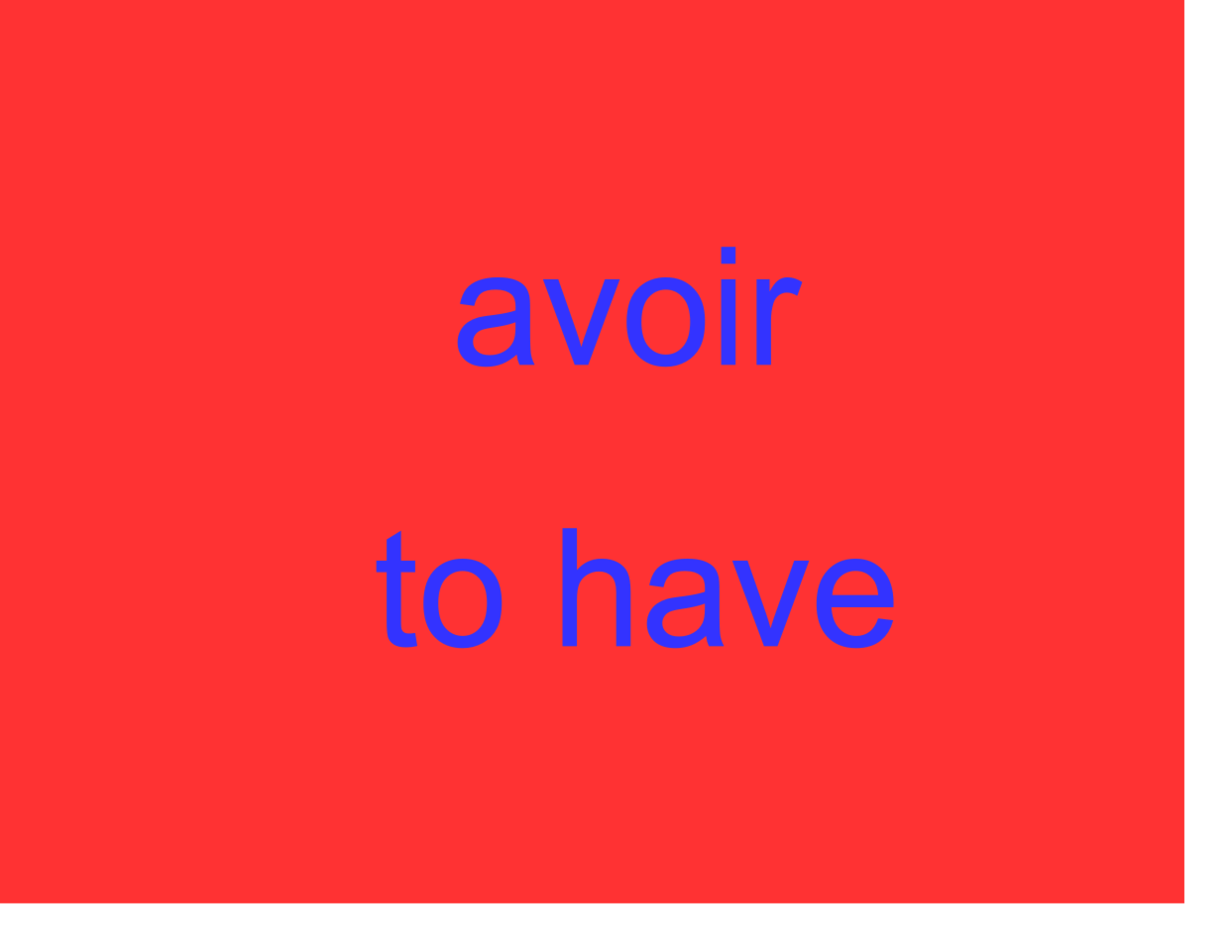 French "avoir" = English "to have" 