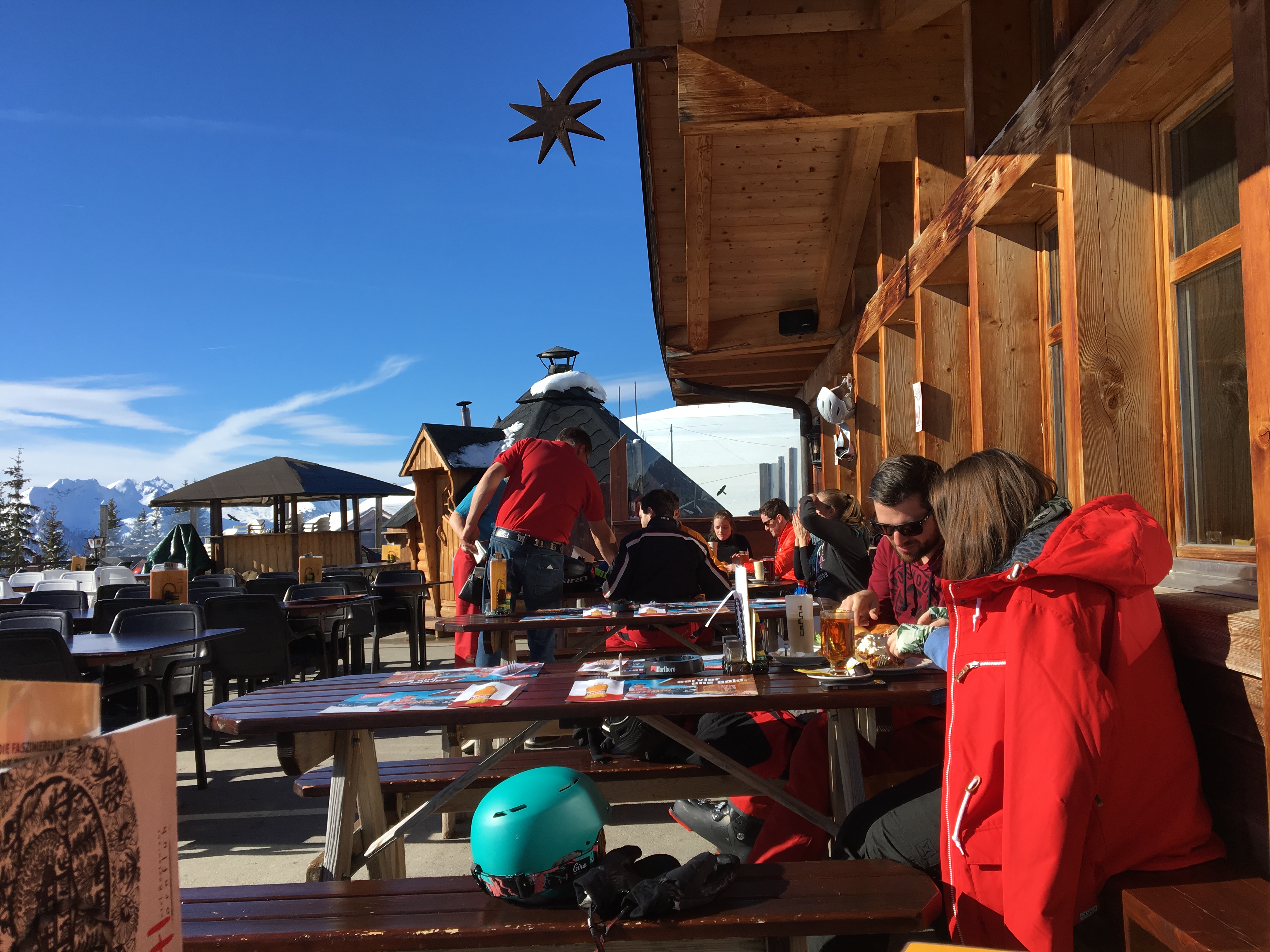 Swiss Restaurant Terrace with guests