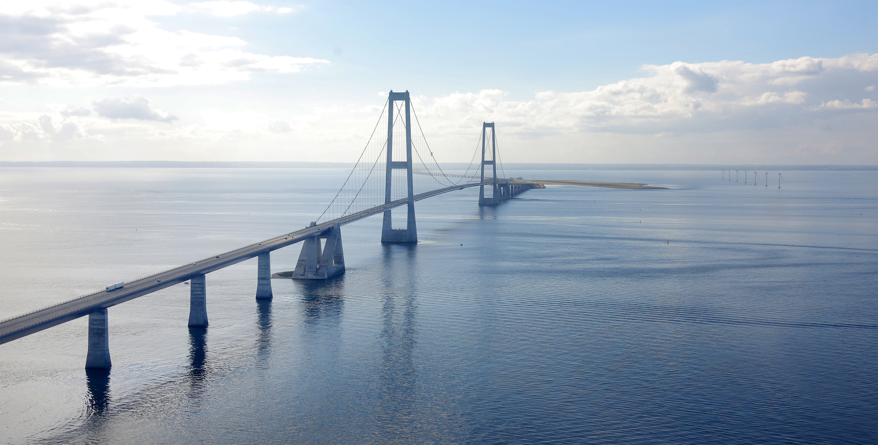 The Great Belt Bridge from the air