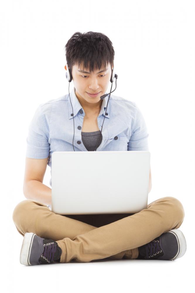 young man with laptop