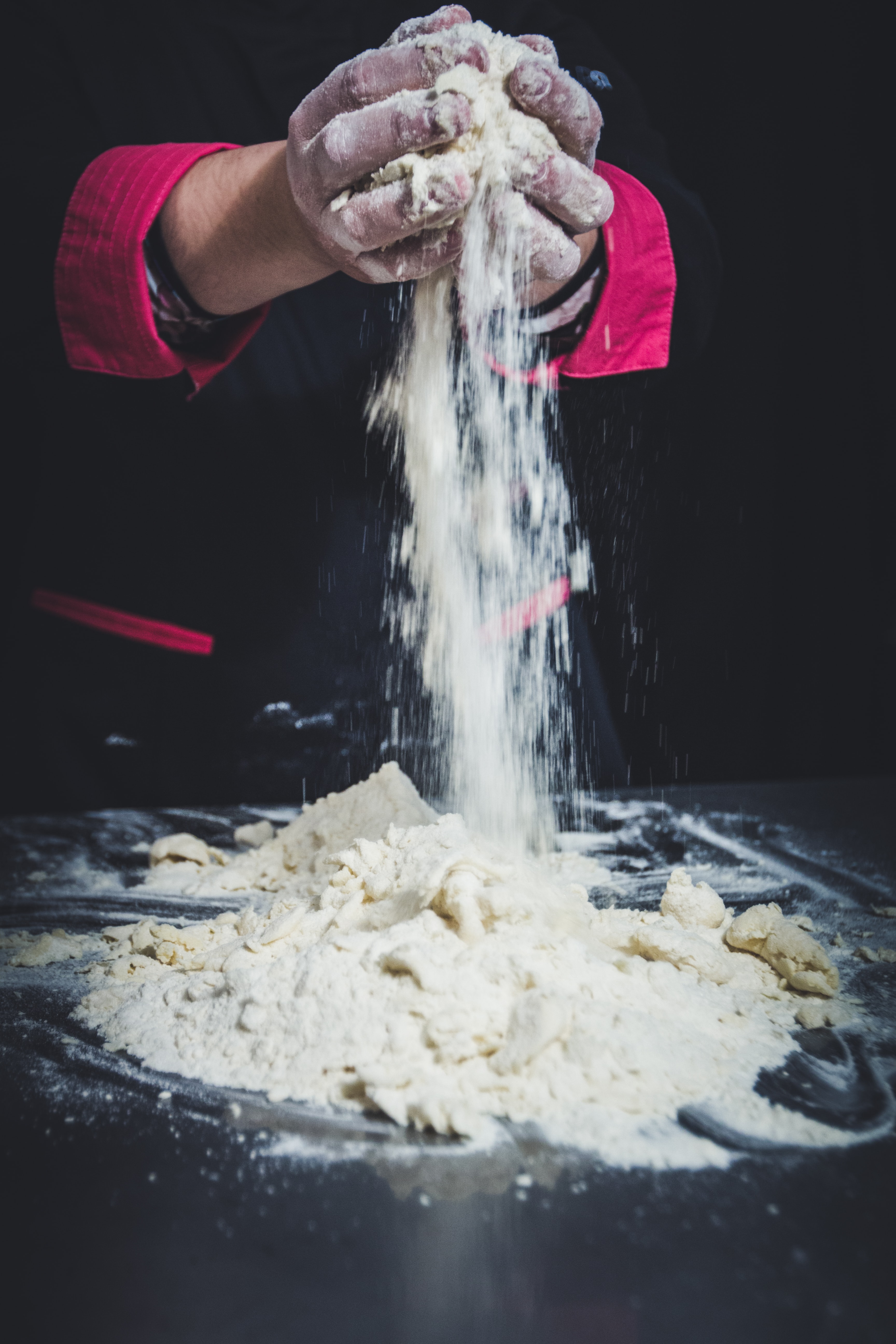 Hands with flour