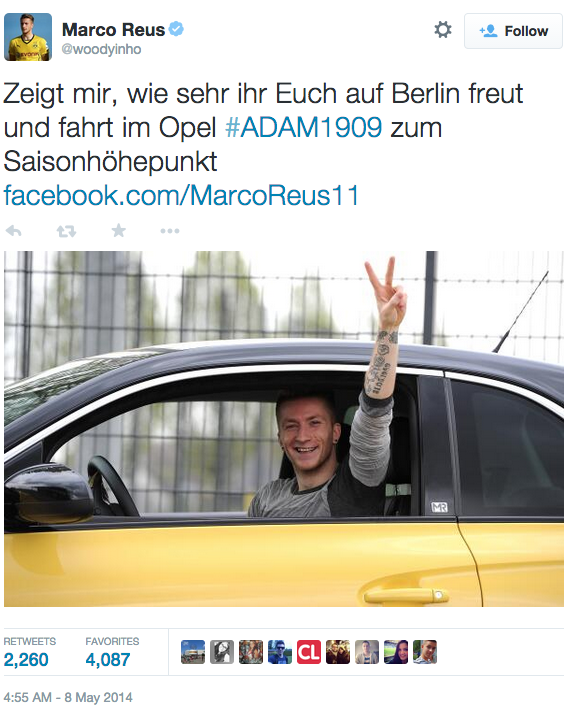 Marco Reus tweet 