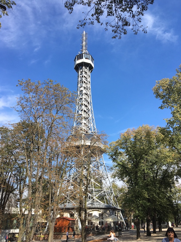 View of Petrin Tower in Prague 2018 