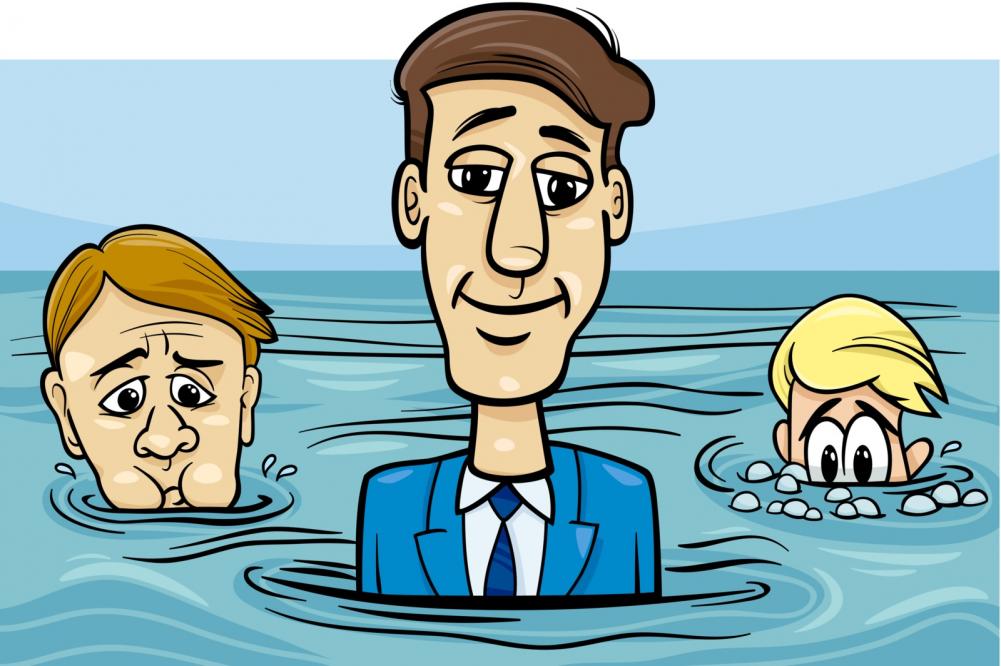 head above water cartoon