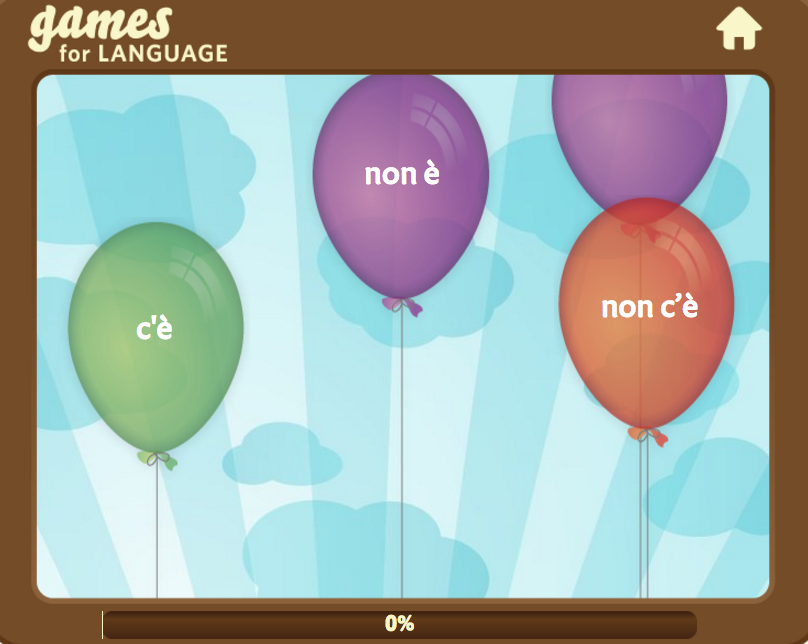 Balloon Listening game - Gamesforlanguage.com