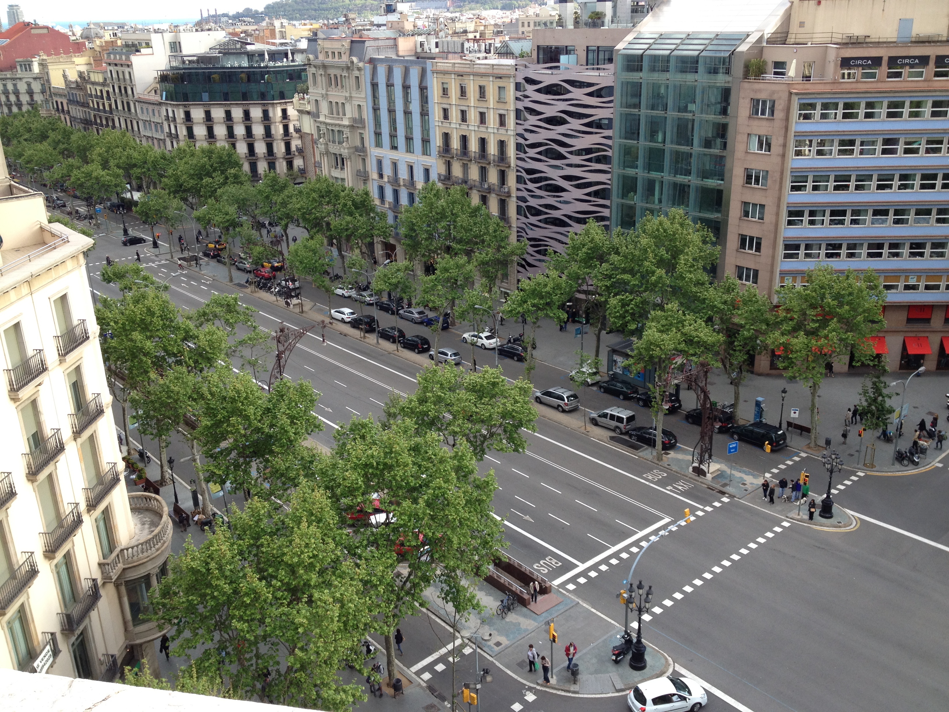 Paseo de Gracia from Predrera Roof