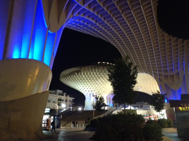 Las Setas, Seville, at night - Gamesforlanguage.com