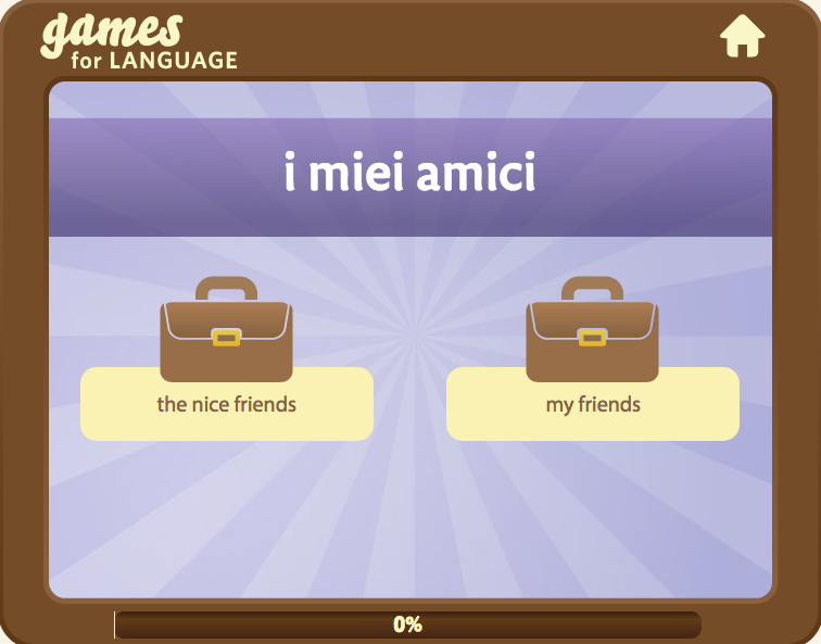 Gamesforlanguage.com: Italian articles language game