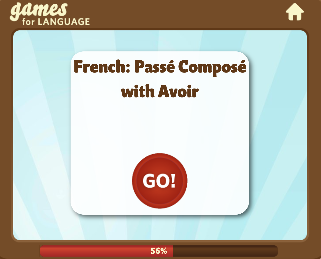 Screenshot of French Language Game: Passé Composé with "avoir"