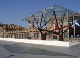 view of entrance of CaixaForum, Barcelona