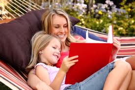 Mother reading to child